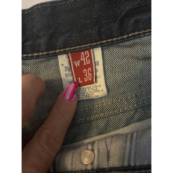 John B Stetson Co 1312 Modern Straight Leg Jeans Men’s W42 L36 Dark Wash - Picture 4 of 6